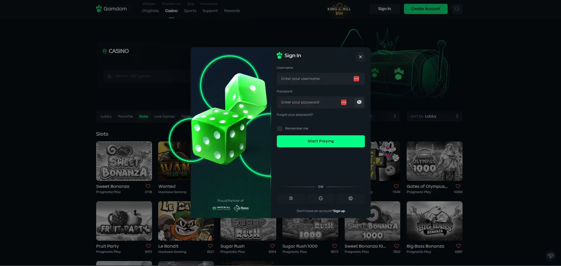 gamdom sign up